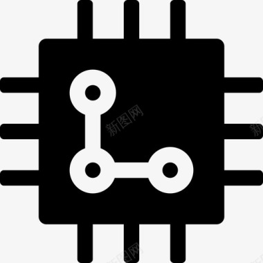 微芯片cpu电子图标图标