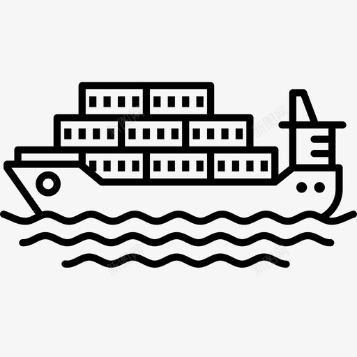货船集装箱物流图标svg_新图网 https://ixintu.com 交货 港口 物流 船运 货船 集装箱