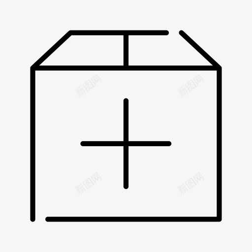 添加包装盒子纸板图标svg_新图网 https://ixintu.com 新产品 添加包装 电子商务间隙灯 盒子 立方体 纸板
