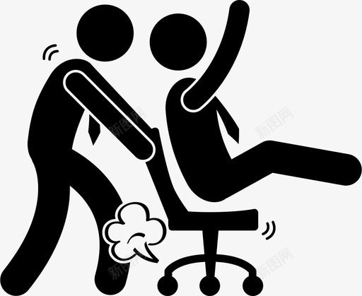 在办公室玩耍椅子孩子气图标svg_新图网 https://ixintu.com 办公室乐趣 在办公室玩耍 好玩 孩子气 推搡 有趣 椅子