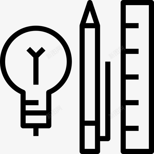 创意教育图标svg_新图网 https://ixintu.com 创意 工具 教育 灰尘线概念图标企业管理 设计 铅笔