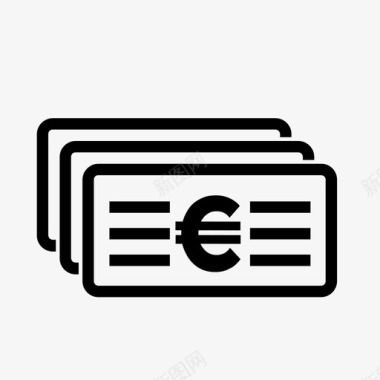 欧元现金货币金融图标图标