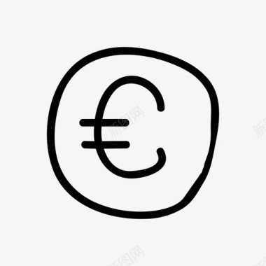 欧元硬币商业金融图标图标