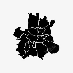 图卢兹图卢兹行政部门城市地图图标高清图片