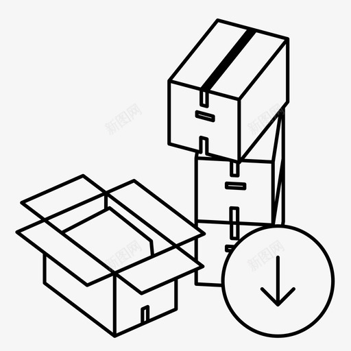 软件包包装盒移动图标svg_新图网 https://ixintu.com 删除 包装盒 移动 订购 软件包下载