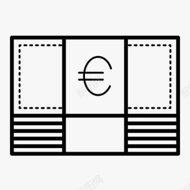 欧元堆栈欧元货币图标图标