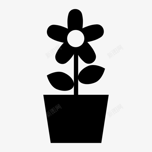 花盆花植物图标svg_新图网 https://ixintu.com 树木 植物 植物和花 花 花盆