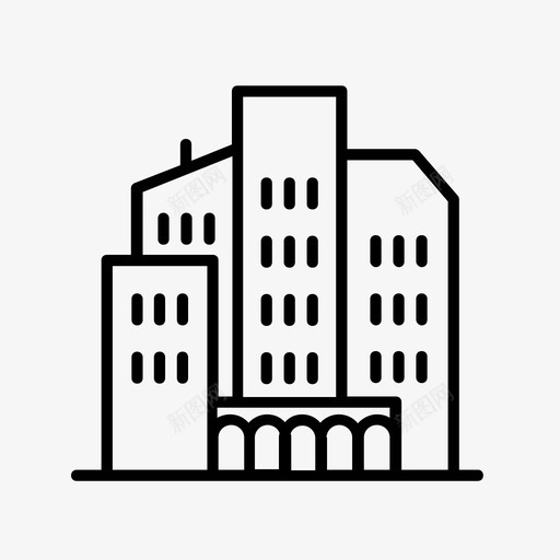 建筑物城市市中心图标svg_新图网 https://ixintu.com 办公室 城市 市中心 建筑物