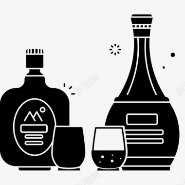 采购产品酒精瓶子饮料图标图标