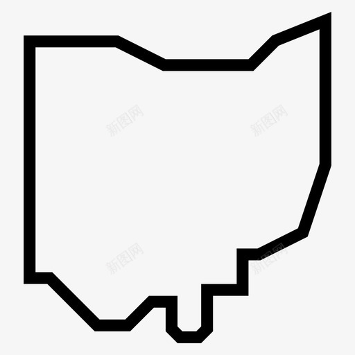 俄亥俄州地图美国各州地图图标svg_新图网 https://ixintu.com 俄亥俄州地图美国各州地图