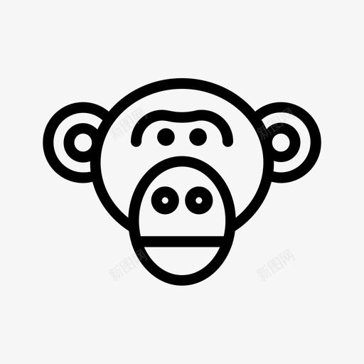 黑猩猩动物猿图标svg_新图网 https://ixintu.com 动物 猴子 猿 黑猩猩