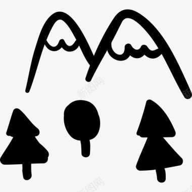 乡村山林景手绘山手绘细部图标图标