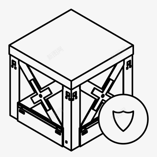 装运箱交货订单安全图标svg_新图网 https://ixintu.com 交货 保护订单 安全储存 箱子 装运箱 订单安全