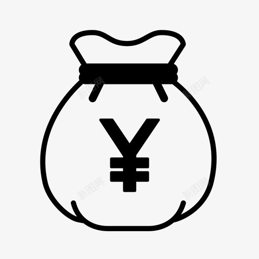 钱袋银行预算图标svg_新图网 https://ixintu.com 收钱 现金 袋子 财富 钱袋 银行 预算