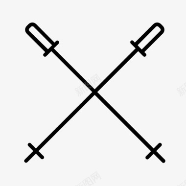 滑雪杆冒险冒险运动图标图标