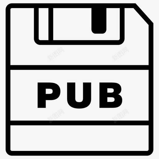 保存pub文件保存图标svg_新图网 https://ixintu.com pub扩展名 保存pub 保存图标 文件