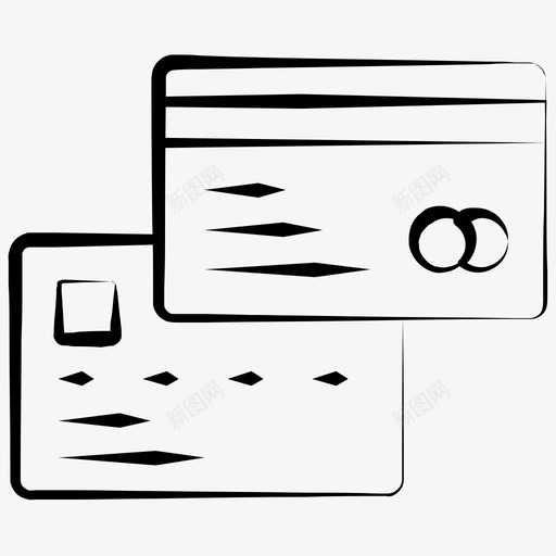 信用卡商务商务手绘图标svg_新图网 https://ixintu.com 信用卡 商务 商务手绘图标