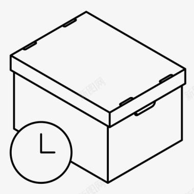 纸板箱时钟交货日期图标图标