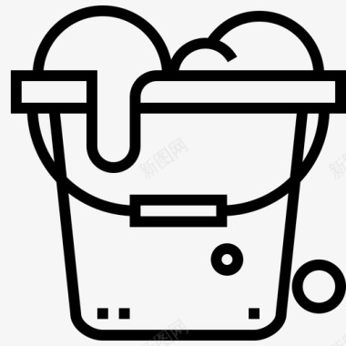 肥皂桶清洁剂服务图标图标