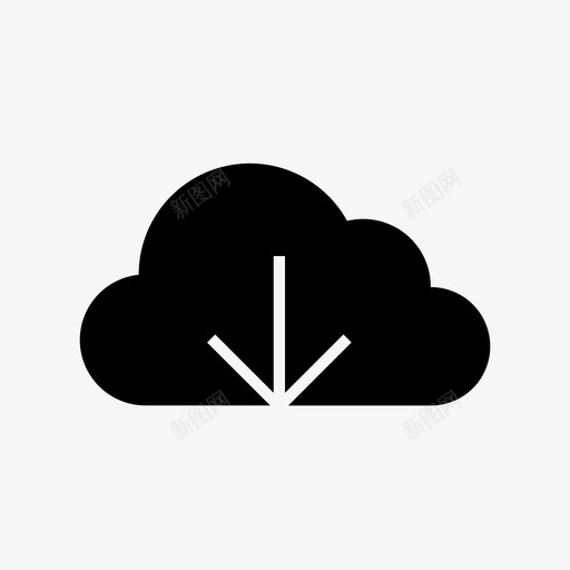云存储保存云图标svg_新图网 https://ixintu.com 下载云 下载存储 从云下载 保存云