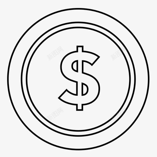 硬币商品货币图标svg_新图网 https://ixintu.com 商品 硬币 美元 货币