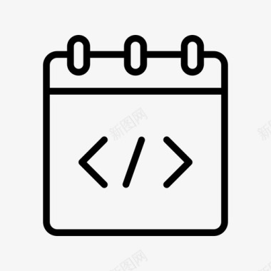 代码笔记本日历开发人员图标图标