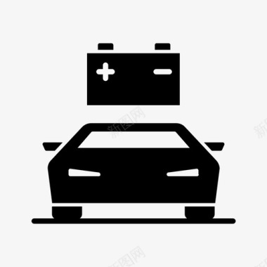 汽车电池汽车充电图标图标
