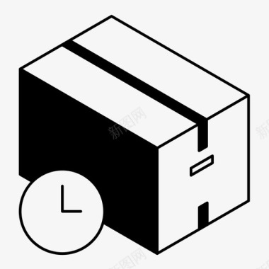 移动箱时钟交货日期图标图标