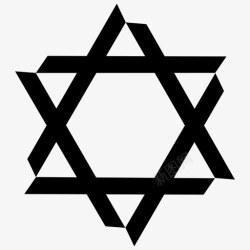 大卫盾大卫之星六角星犹太星图标高清图片
