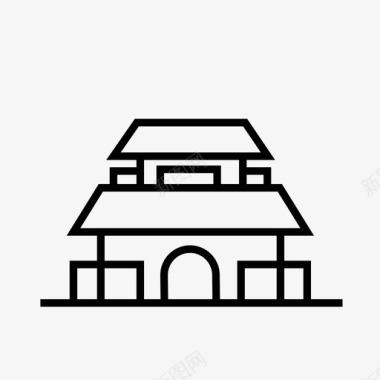 房屋建筑建筑轮廓图标图标
