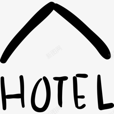酒店手绘商业信号旅游手绘酒店图标图标