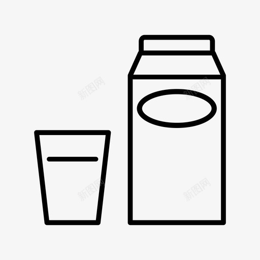牛奶饮料杯子图标svg_新图网 https://ixintu.com 新鲜 杯子 牛奶 饮料