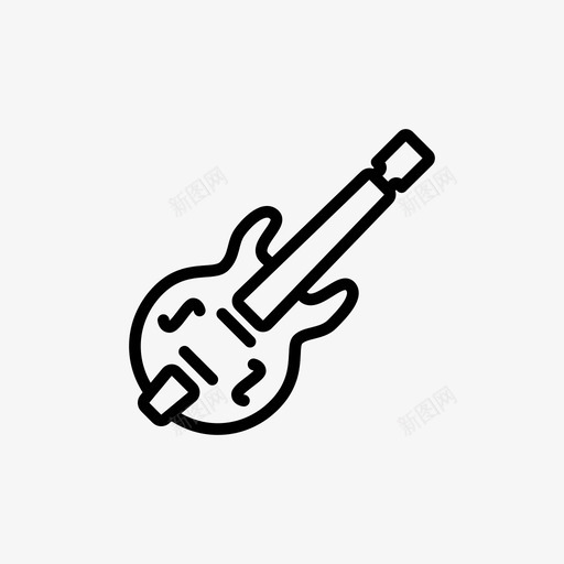 吉他音乐乐器图标svg_新图网 https://ixintu.com 乐器 吉他 音乐