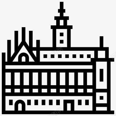 市政厅建筑物地标图标图标
