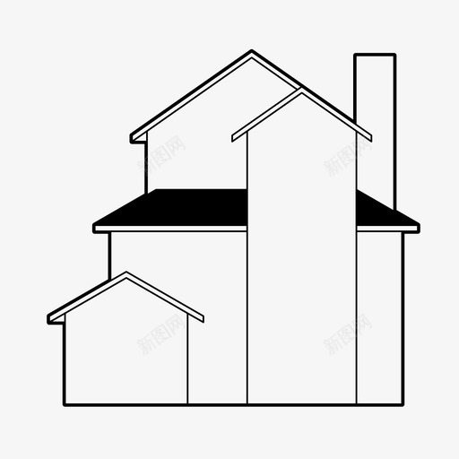 房子建筑家庭住宅图标svg_新图网 https://ixintu.com 住宅 家庭住宅 建筑 建筑房屋 房子