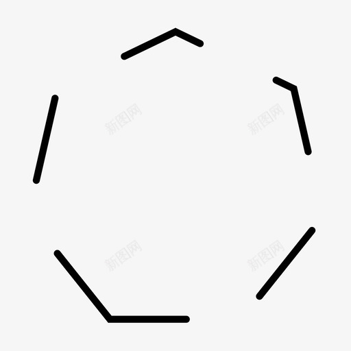 七边形虚线形状图标svg_新图网 https://ixintu.com 七边形 虚线形状