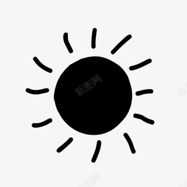 太阳手绘太阳天气图标图标