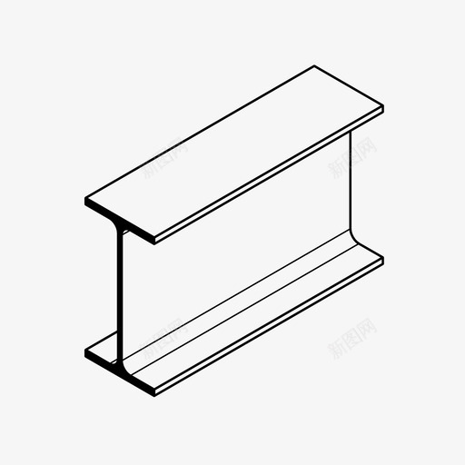 钢梁建筑金属型材图标svg_新图网 https://ixintu.com 建筑 结构 金属型材 钢梁