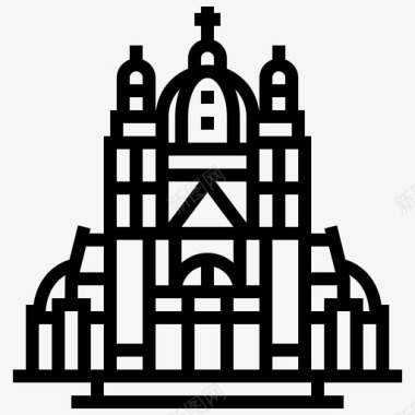 圣心大教堂建筑地标图标图标