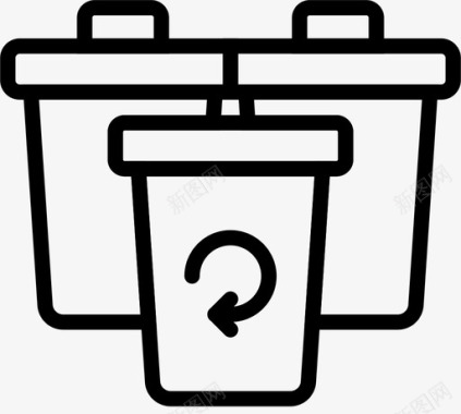 生态生态回收环保垃圾箱图标图标