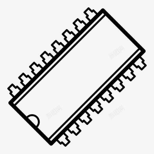 集成电路芯片电子电路图标svg_新图网 https://ixintu.com 小东西 微芯片 电子电路 芯片 集成电路