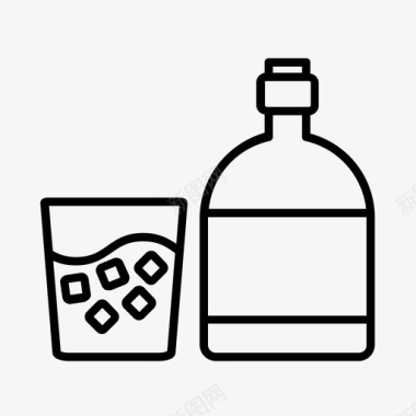 威士忌酒精饮料鸡尾酒图标图标