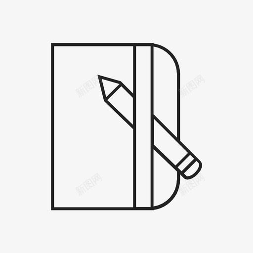 笔记本议程铅笔图标svg_新图网 https://ixintu.com 写作 笔记本 计划者 议程 铅笔