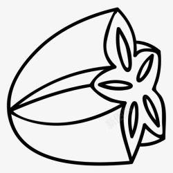 切成两半星果吃健康图标高清图片