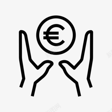 财政援助银行欧元图标图标