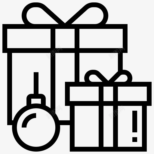 礼品圣诞节元素图标svg_新图网 https://ixintu.com 元素 圣诞节 新年 礼品 礼品盒 礼物