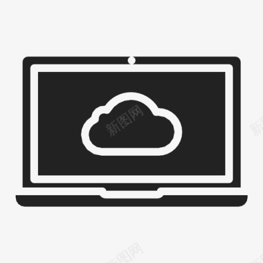 笔记本电脑云存储计算机在线图标图标