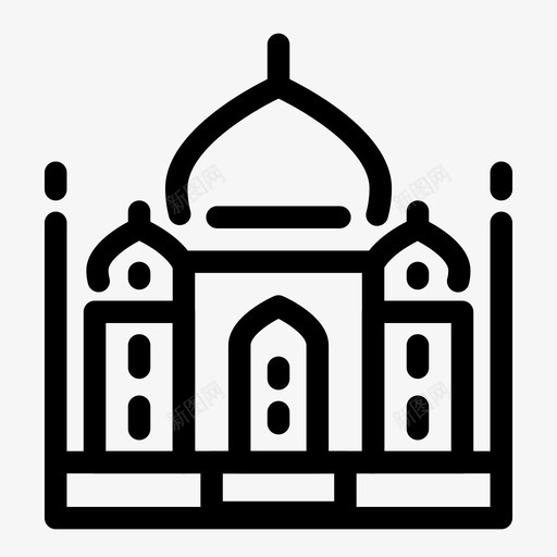 泰姬陵建筑印度图标svg_新图网 https://ixintu.com 印度 建筑 泰姬陵 清真寺
