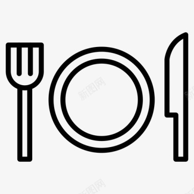 盘子餐具叉子图标图标
