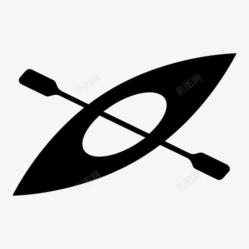 皮划艇小船划桨图标svg_新图网 https://ixintu.com 划桨 小船 白水 皮划艇
